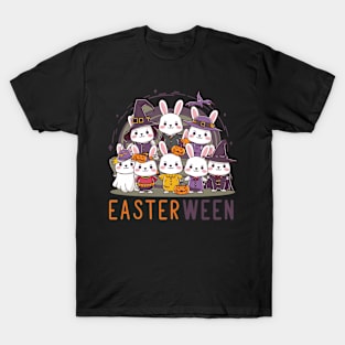 Cute Bunnies in Costumes Easterween Celebration T-Shirt